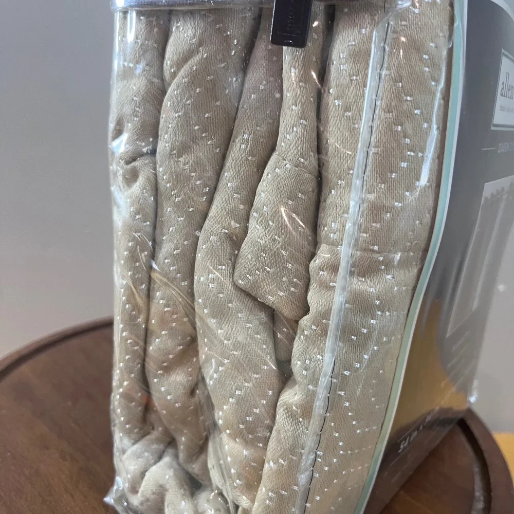 Allen + Roth Queen City Tan Grommet Curtain Panel 54x84 Textured Stitched